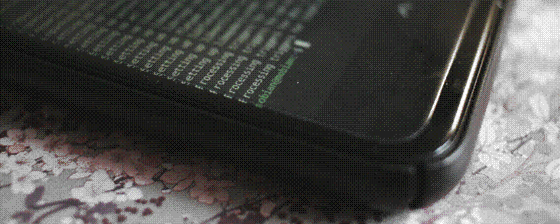 The corner of a PinePhone display