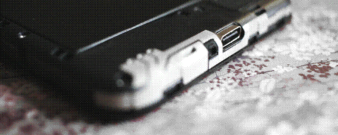 A closeup of the PinePhones charging port